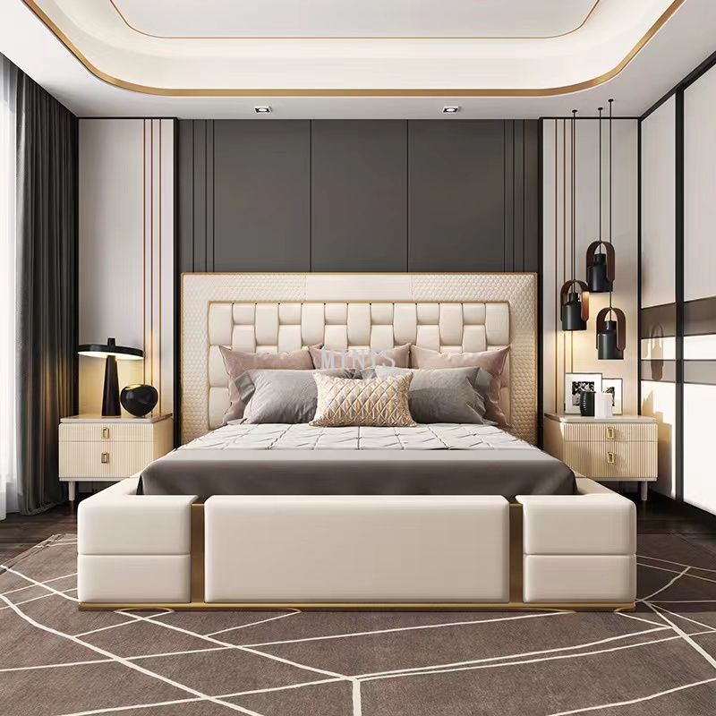 H&ocirc;tel/maison meubles de chambre &agrave; coucher adulte moderne grand lit double
