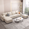 Canap&eacute;s-lits pliables en forme de L en tissu beige avec rangement
