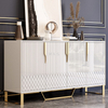 Salon/Salle &agrave; manger Table d'appoint blanche Rangement Joli buffet