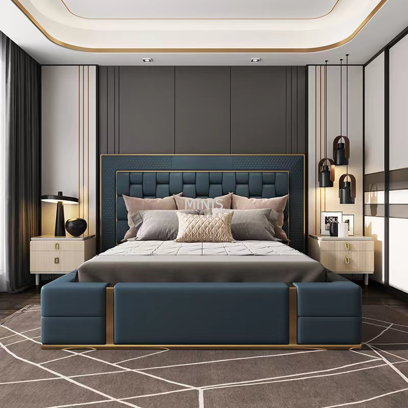 H&ocirc;tel/maison meubles de chambre &agrave; coucher adulte moderne grand lit double