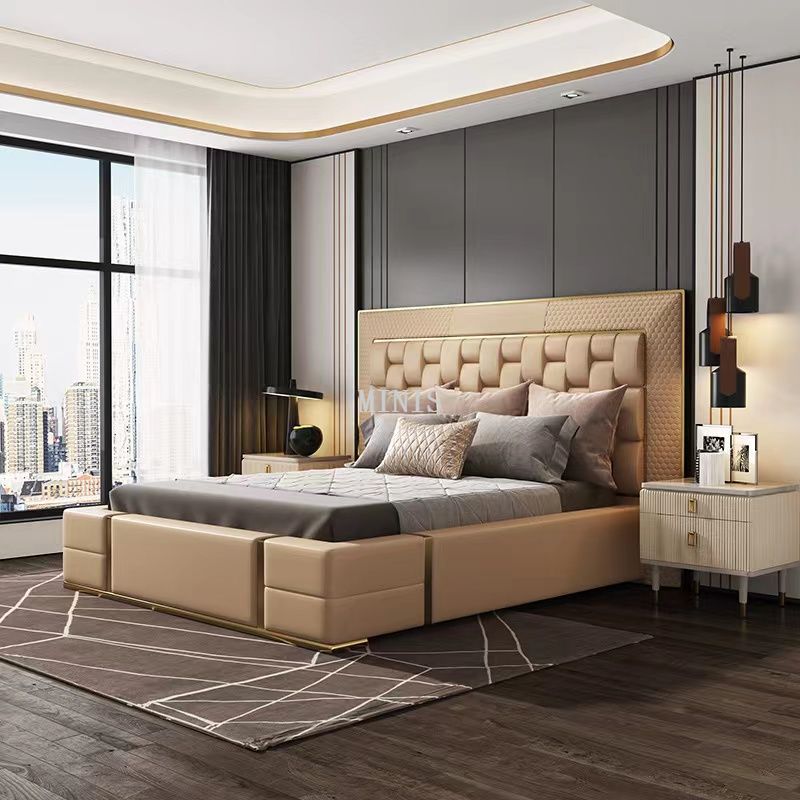 H&ocirc;tel/maison meubles de chambre &agrave; coucher adulte moderne grand lit double