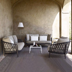 Canap&eacute; durable imperm&eacute;able en m&eacute;tal de corde moderne de jardin ext&eacute;rieur