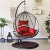 Silla oscilante de rat&aacute;n de ocio en forma de huevo para jard&iacute;n y patio al aire libre