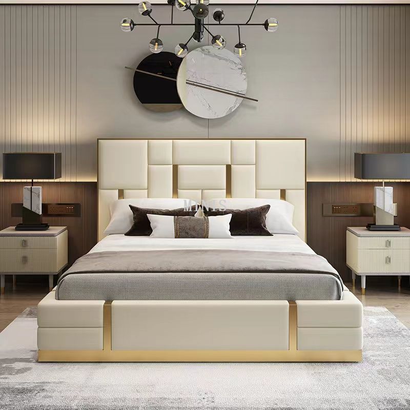 H&ocirc;tel/maison meubles de chambre &agrave; coucher adulte moderne grand lit double