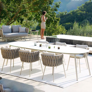 Restaurante Jard&iacute;n Exterior Mesa Blanca Grande Silla De Comedor