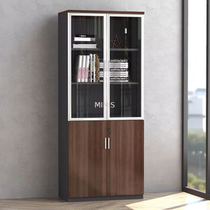 Meubles de bureau modernes, porte en verre et bois, classeur &eacute;lev&eacute;