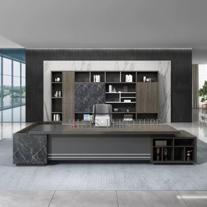 Bureaux de direction ex&eacute;cutifs en forme de L, grands bureaux cr&eacute;atifs li&eacute;s au travail