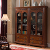 Librer&iacute;a alta de madera de estilo americano con archivador de vidrio