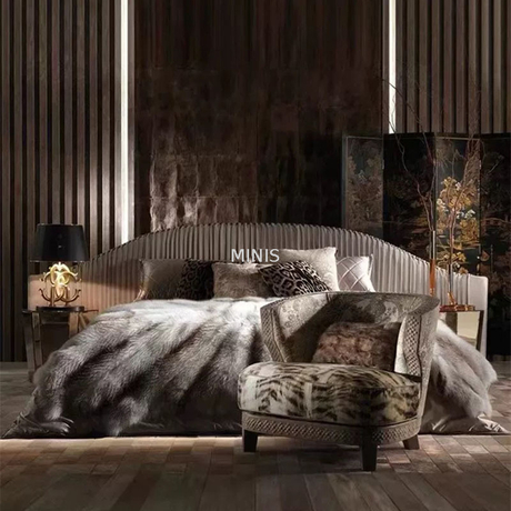 Grande chambre pour adultes, lit King Size &eacute;l&eacute;gant personnalis&eacute; de style italien