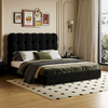 Chambre &agrave; coucher meubles confortables lit double en cuir blanc adulte