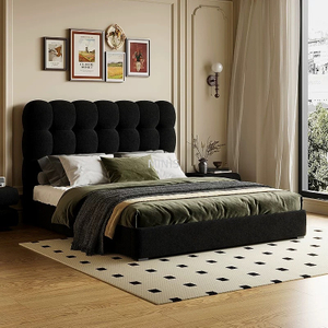 Chambre &agrave; coucher meubles confortables lit double en cuir blanc adulte
