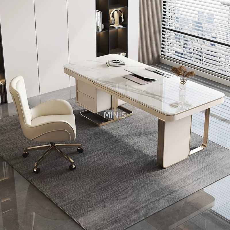 Bureau de travail en marbre agr&eacute;able de meubles de Tableau de pi&egrave;ce de bureau avec USB