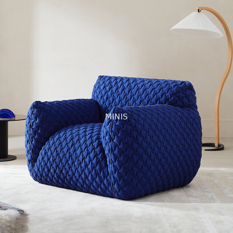 Silla de ocio con marco de madera de tela para sala de estar o dormitorio