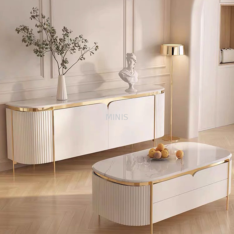 Sala de estar/vest&iacute;bulo mueble blanco moderno soporte para TV/mesa de centro