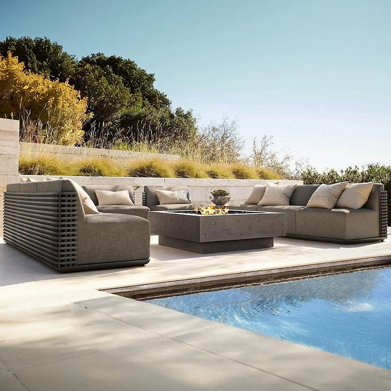 Foshan mobilier d'ext&eacute;rieur jardin canap&eacute; en bois de teck anti-moisissure