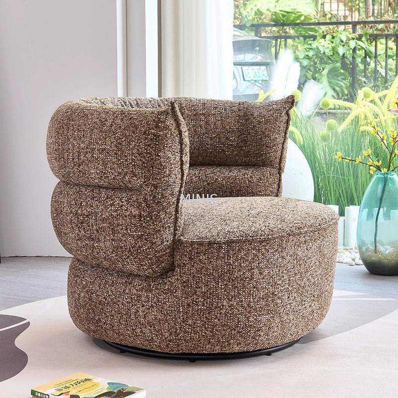 Chaise rotative unique en tissu &eacute;lastique de bonne qualit&eacute; pour salon