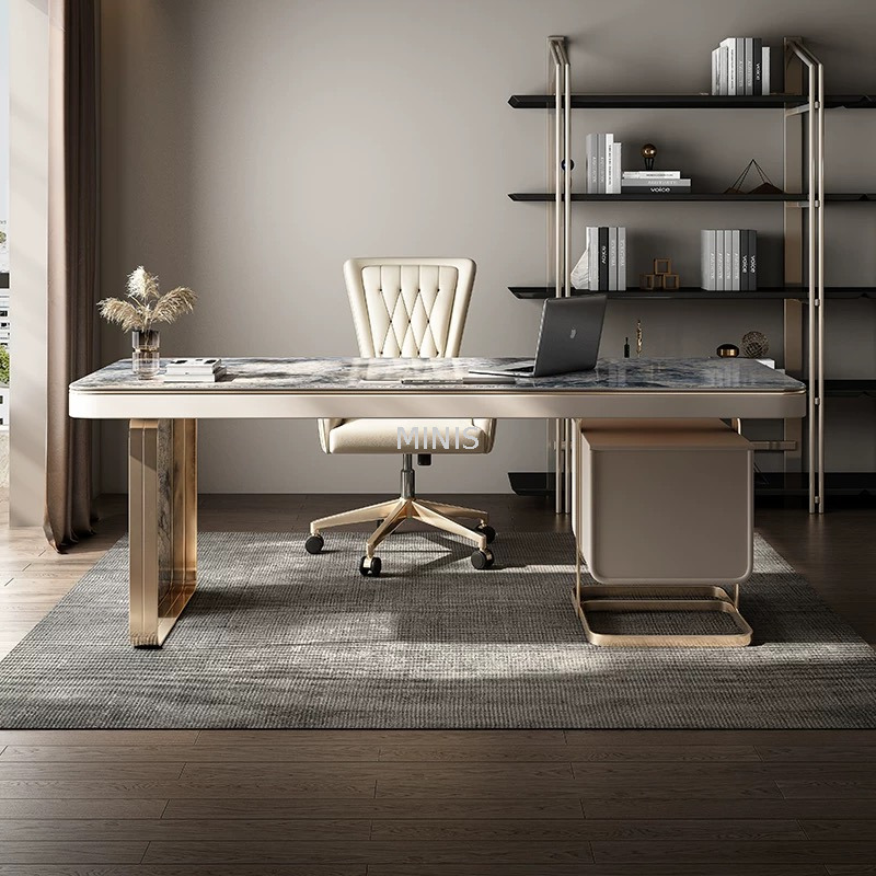 Bureau de travail en marbre agr&eacute;able de meubles de Tableau de pi&egrave;ce de bureau avec USB