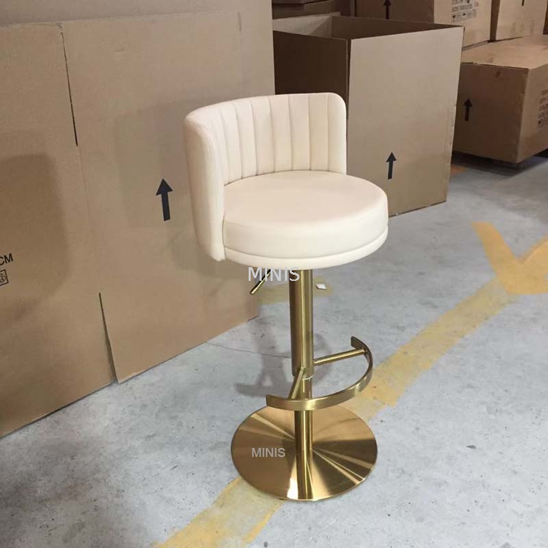 Tabouret de bar r&eacute;glable en tissu velours noir en m&eacute;tal dor&eacute; Pub