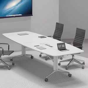 Table de conf&eacute;rence pliable pour r&eacute;union de bureau avec trou de c&acirc;ble
