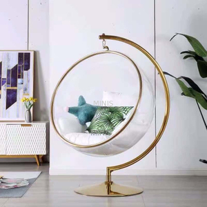 Balan&ccedil;oire suspendue ronde transparente, espace acrylique relaxant