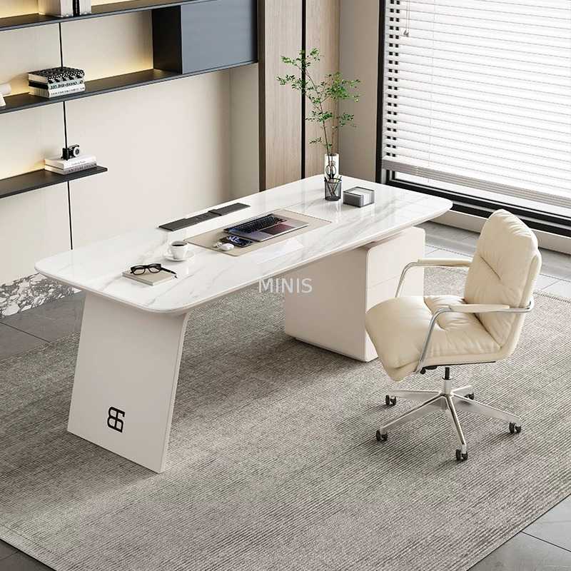 Bureau de travail en marbre agr&eacute;able de meubles de Tableau de pi&egrave;ce de bureau avec USB