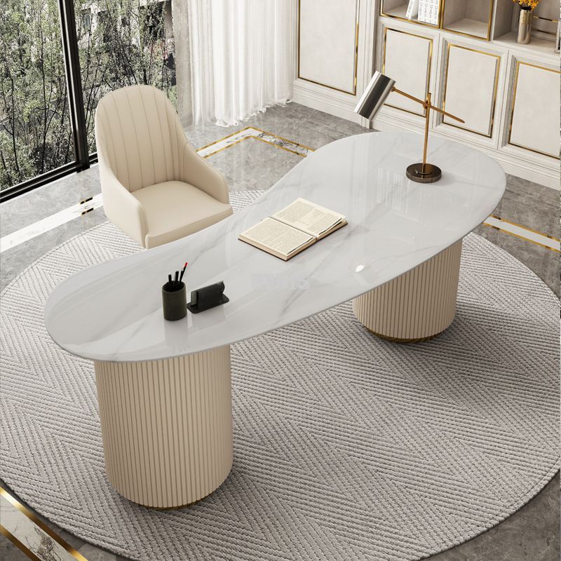 Muebles de mesa para el hogar Escritorio de oficina peque&ntilde;o, de buena madera, color beige
