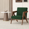 Chaise de loisirs &agrave; ossature bois en tissu pour salon ou chambre &agrave; coucher