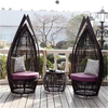 Jard&iacute;n al aire libre balc&oacute;n silla de rat&aacute;n de aluminio cama combinada