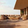 Foshan mobilier d'ext&eacute;rieur jardin canap&eacute; en bois de teck anti-moisissure