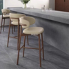 Meubles de salle &agrave; manger de pub, chaise de bar de f&ecirc;te en bois et cuir beige